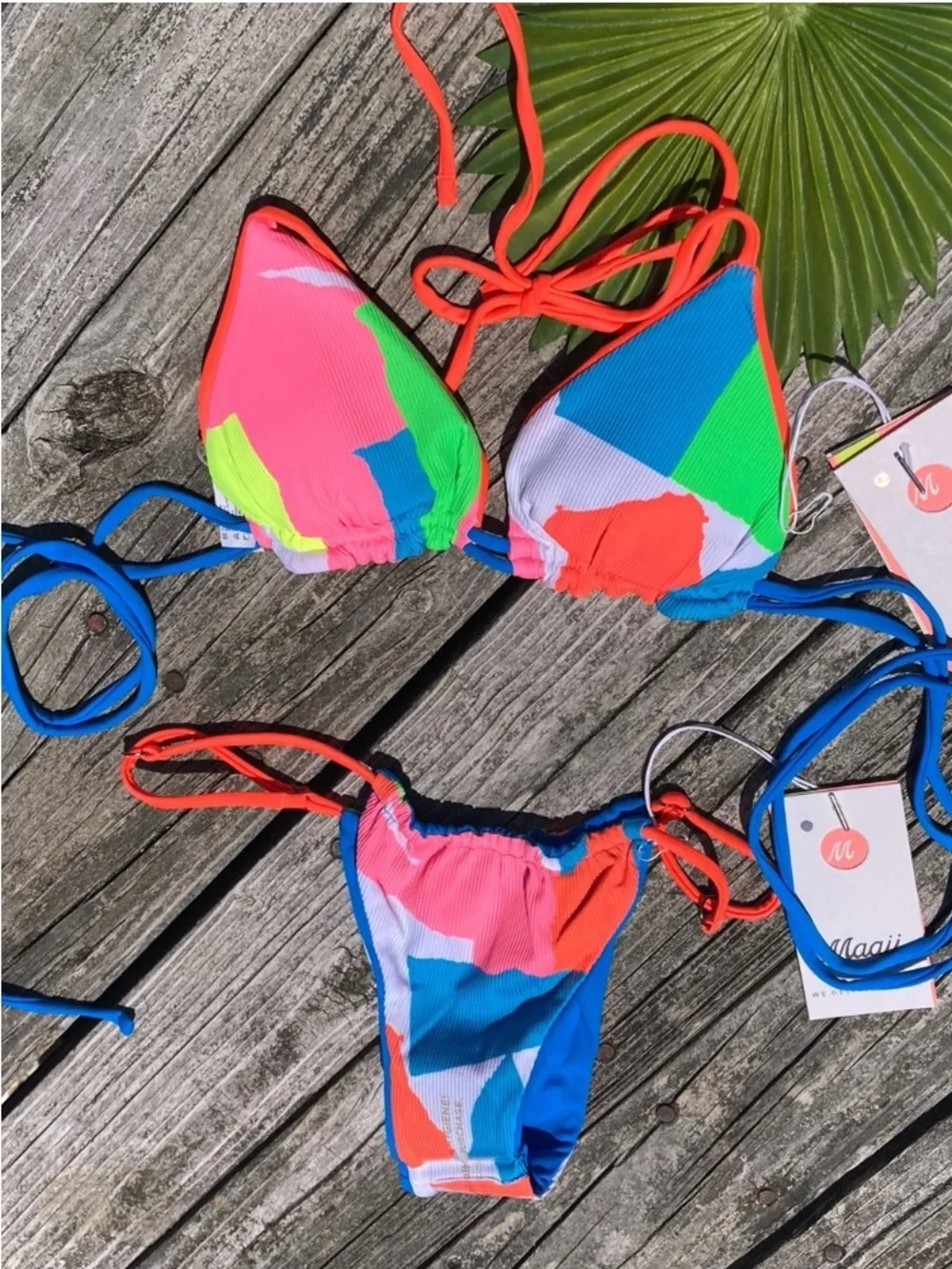 MAAJI Fire Ocean Set - Rio String Bikini Top & Khloe Cheeky Thong Bottom M/L